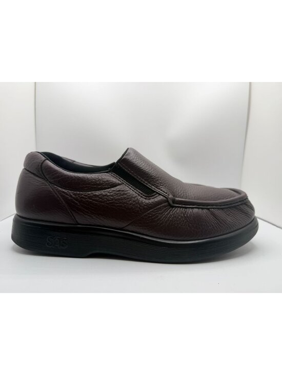 SAS Side Gore Cordovan Loafers Mens Size 12WW Burgundy Casual Slip On Shoes main image 15